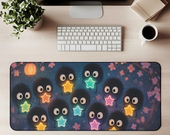Soot Sprites Desk Mat Susuwatari Gaming Mat Japan Decor Gift for Japanese Anime Lover Spirited Away Ghibli Mousepad Miyazaki Fan Art Decor