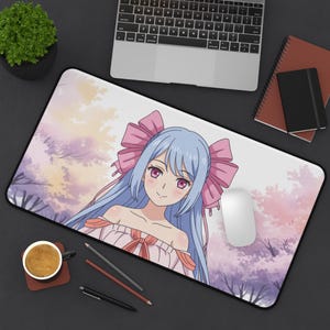Anime Girl Desk Mat Anime Girl Gamer Gaming Mat Anime Mouse pAd Anime Lover Gift For Her Anime Dorm Decor For Office Sertup Laptop Mat PC