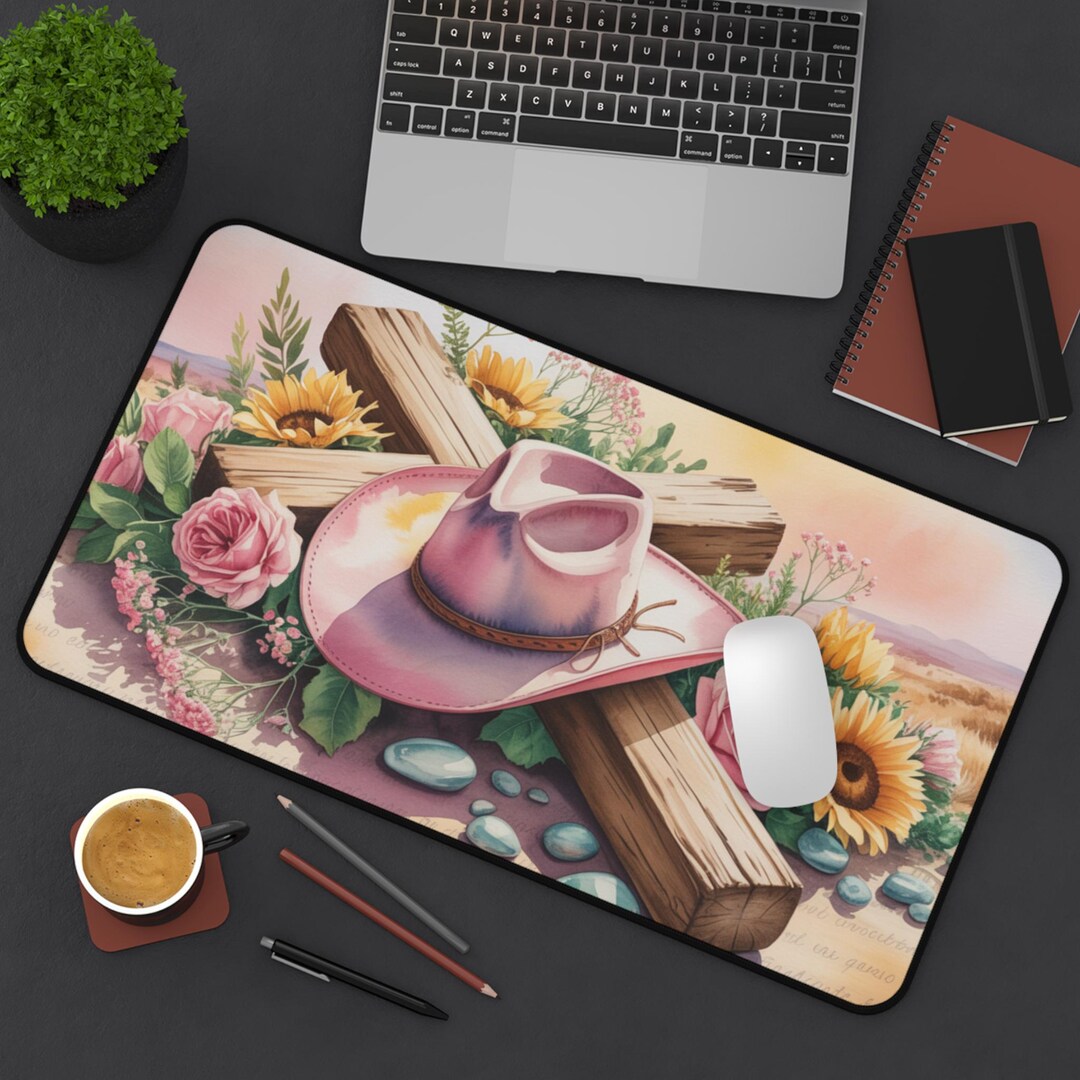 Cowgirl Desk Mat Cowgirl Gaming Mat Western Mouse Pad Christian Desk ...