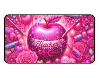 Rosa Lehrer Schreibtisch Matte Lehrer Geschenk Glitzer Lehrer Maus Pad Klassenzimmer Dekor Back to School Lehrer Wertschätzung Große Schreibtisch Pad