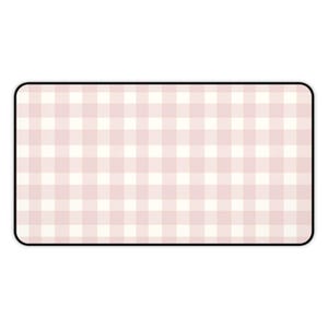 Pink Gingham Desk Mat Cottagecore Desk Mat Gingham Gaming Mat XXl Mouse pad cozy desk setup gingham desk pad trendy desk trendy workspace pc