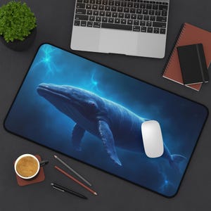Whale Desk Mat Whale Gaming Mat Whale Mouse Pad Whale Lover GIft For Her Home Office Desk Set Up Tech Accessory Trendy Keyboard Mat Laptop