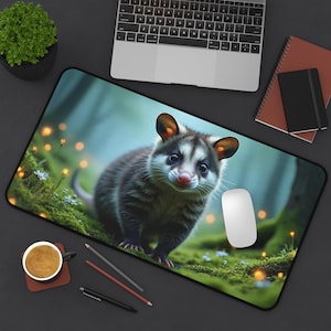 Cute Possum Desk Mat Opossum Possum Mouse Pad XL Desk Accessory Cute Gaming Mousepad Gift Possum Lover Possum Animal Accessory Cute Deskmat