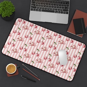 Cherry Desk Mat Cherry Gaming Mat Cherry Mouse Pad Cherry Lover Gift For Her Dorm Decor GIft For Mom Home Office Tech ACcessory Laptop Pad