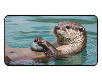 Otter Desk Mat Otter Mouse Pad Cute Otter Gaming Mat Animal Keyboard Mat Desk Accessory Cute Otter Lover Gift For Wife Home Office PC