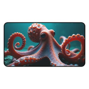 Ocean Octopus Desk Mat Realistic Sea Creature Mouse Pad Large Gaming Desk Pad Marine Life Decor Underwater Gift For Gamer Office Accessories