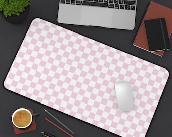 Pink Checkered Desk Mat Pink Checkerboard Mouse Pad Gaming Mat Colorful Desk Top Accessory Home Office Decor Cute Desk Accessory