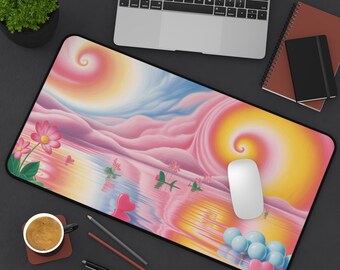 Tranquil Landscape Desk Mat Serene Zen Colorful Computer Mouse Pad Gaming Mat Office Decor Gift for Nature Lovers