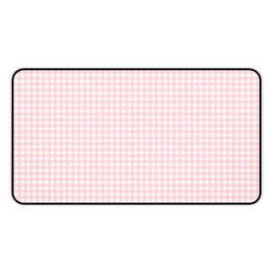 Gingham Pink Desk Mat Light Pink Gingham Gaming Mat Pink Mouse Pad Pretty Keyboard Mat For Her Pastel Colorful Checkered Gingham Desk Pad