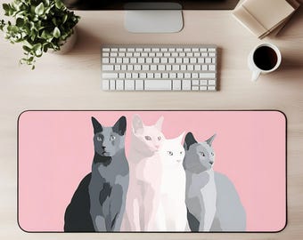 Cute Cat Desk Mat Adorable Cat Mouse Pad Desk Accessory for Cat Lover Gift For Cat Lover Modern Art Contemporary Home Office Decor Desktok