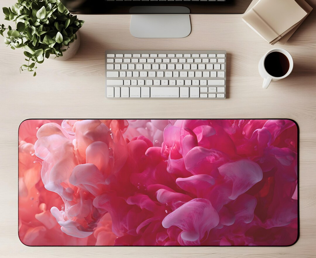Pink Vapor Desk Mat Pink Vaporwave Mouse Pad Fluid Cloud Gaming Mat ...