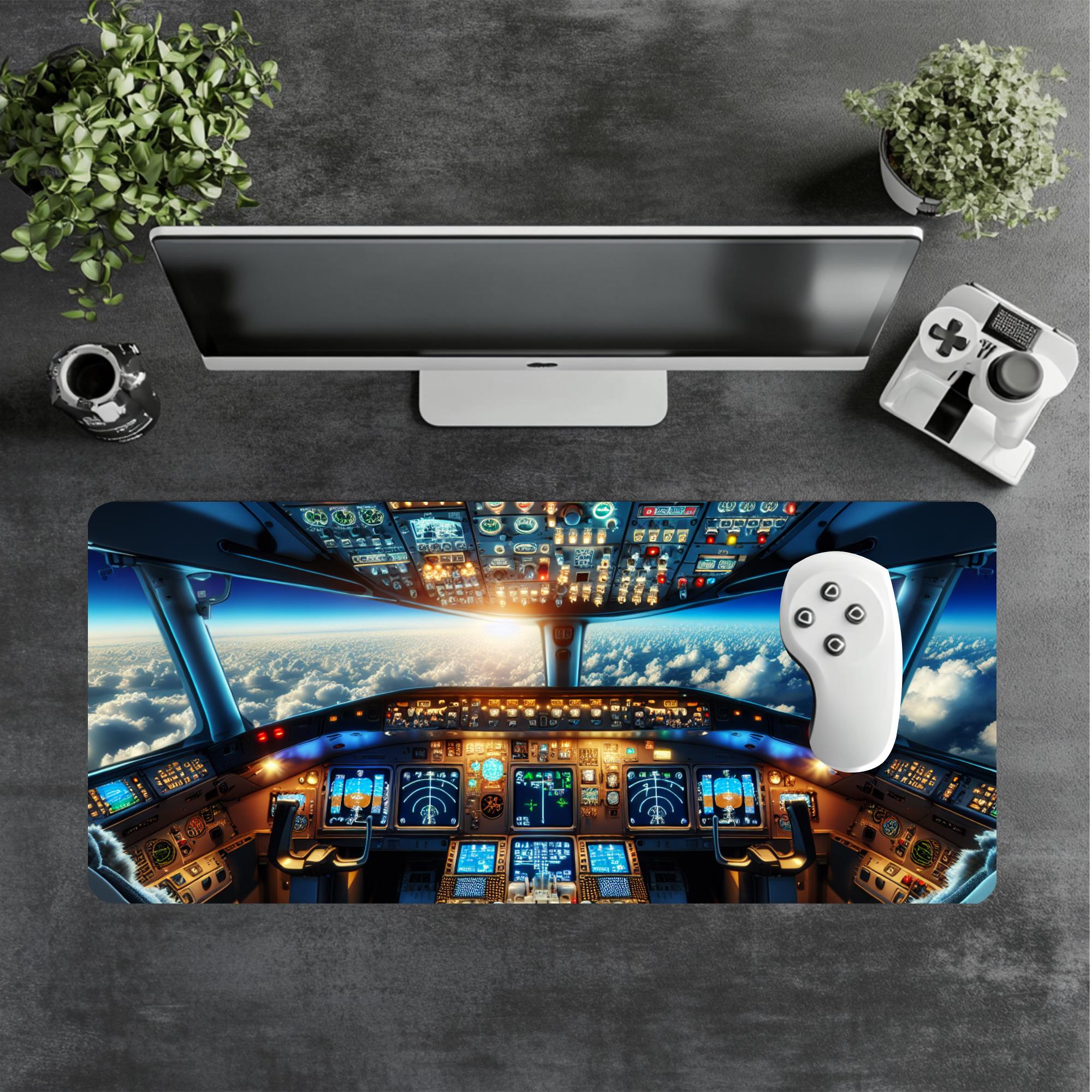 Cockpit Desk Mat Airplane Flight Simulator Mouse Pad Pilot Gift ...