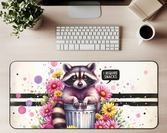 Trendy Waschbär Schreibtischmatte Trash Panda Mauspad Possum Waschbär Trashy erweiterte Spielmatte Humorvolles Waschbär Geschenk für Waschbärliebhaber Schreibtischtok
