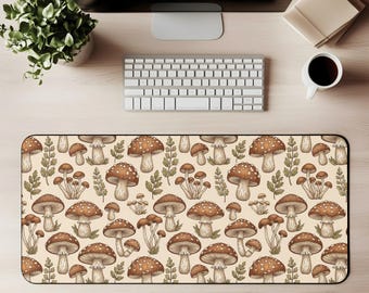 Woodland Mushroom Desk Mat Woodland Mushroom Mouse Pad Cottagecore Gaming Mat Whimsical Nature Desk Decor