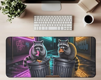 Trendige Waschbär Schreibtischmatte Trash Panda Mauspad Trashy Waschbär Gaming Matte Albernes Humorvolles Possum Waschbär Liebhaber Geschenk für Waschbär Liebhaber Schreibtisch