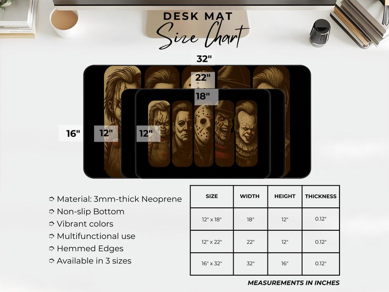 Horror Movie Desk Mat Scary Villain Mouse Pad Large Gaming Mat Spooky Halloween Office Desk Accessory Creepy Gift for Horror Lovers Desktok image 3