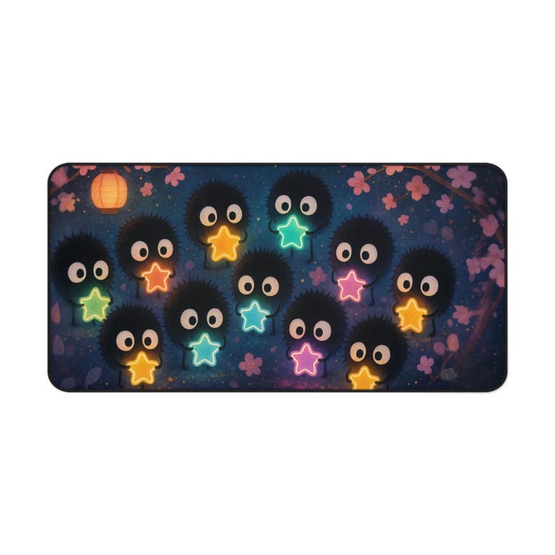 Soot Sprites Desk Mat Susuwatari Gaming Mat Japan Decor Gift for Japanese Anime Lover Spirited Away Ghibli Mousepad Miyazaki Fan Art Decor image 6