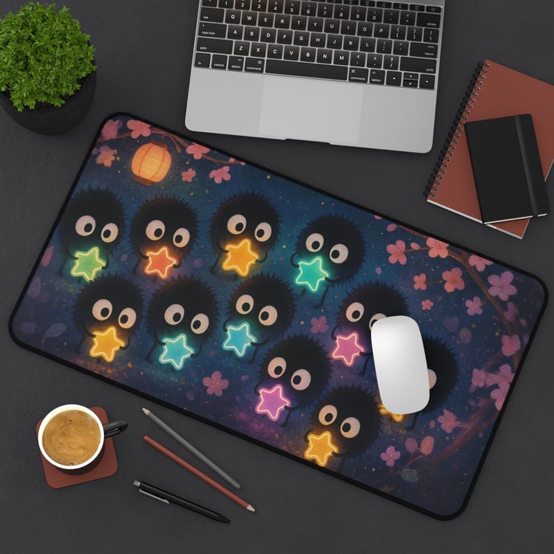 Soot Sprites Desk Mat Susuwatari Gaming Mat Japan Decor Gift For Japanese Anime Lover Spirited Away Ghibli Mousepad Miyazaki Fan Art