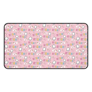 Nurse Desk Mat Cute Pink Medical Gaming Mat Nursing Student Gift Nurse Office Desk Pad Healthcare Mouse Pad Cozy Nurse Station Decor Desktok