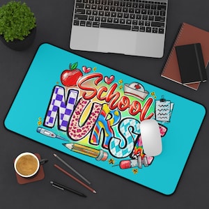 School Nurse Desk Mat Nurse Gaming Mat Nurse Mouse Pad school Nurse Gift For Nurse Appreciation Present For Christmas From Student Desktok