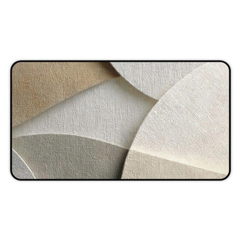 Mat Stack Neutral Neutral Abstract Shapes Desk Mat Minimalist Linen Geometric Mouse Pad ...