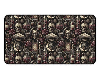 Alfombrilla de escritorio con temática gótica, decoración gótica, alfombrilla para juegos, elegante alfombrilla de ratón gótica, decoración de escritorio estética gótica, regalo para ella, escritorio de oficina en casa, portátil