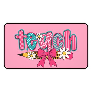 Chic Teacher Desk Mat Teacher Gaming Mat Teach Mouse Pad Classroom Gift For Teacher Classroom Decor Desk Accessory Cute Workstation Mat PC