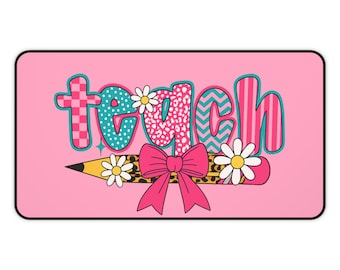 Chic Teacher Desk Mat Teach Mouse Pad Classroom Gift For Teacher Classroom Decor Desk Accessory Cute Workstation Mat PC