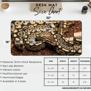 Python Desk Mat Snake Gaming Mat Snake Mouse Pad Snake Lover Gift For Snake Love For Home Office Setup image 3
