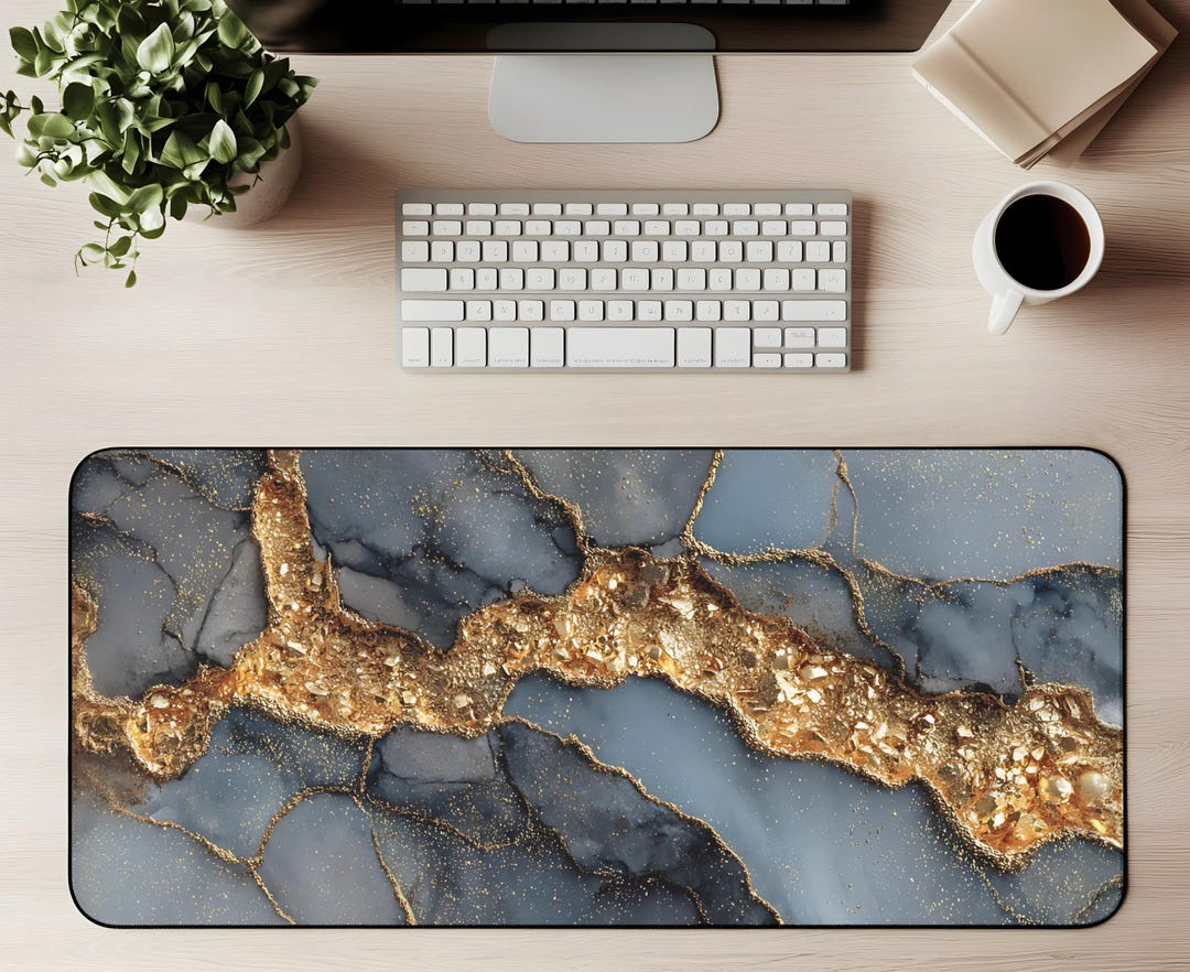 Dark Geode Crystal Desk Mat Mouse Pad Gaming Mat Luxury Stone Mineral ...
