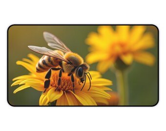 Tapete de mesa Bee Tapete de jogos Bee Mouse pad decorativo Bee Presente de arte para entusiastas de abelhas Presente de abelha para professores e amantes de abelhas Presente para sala de aula PC