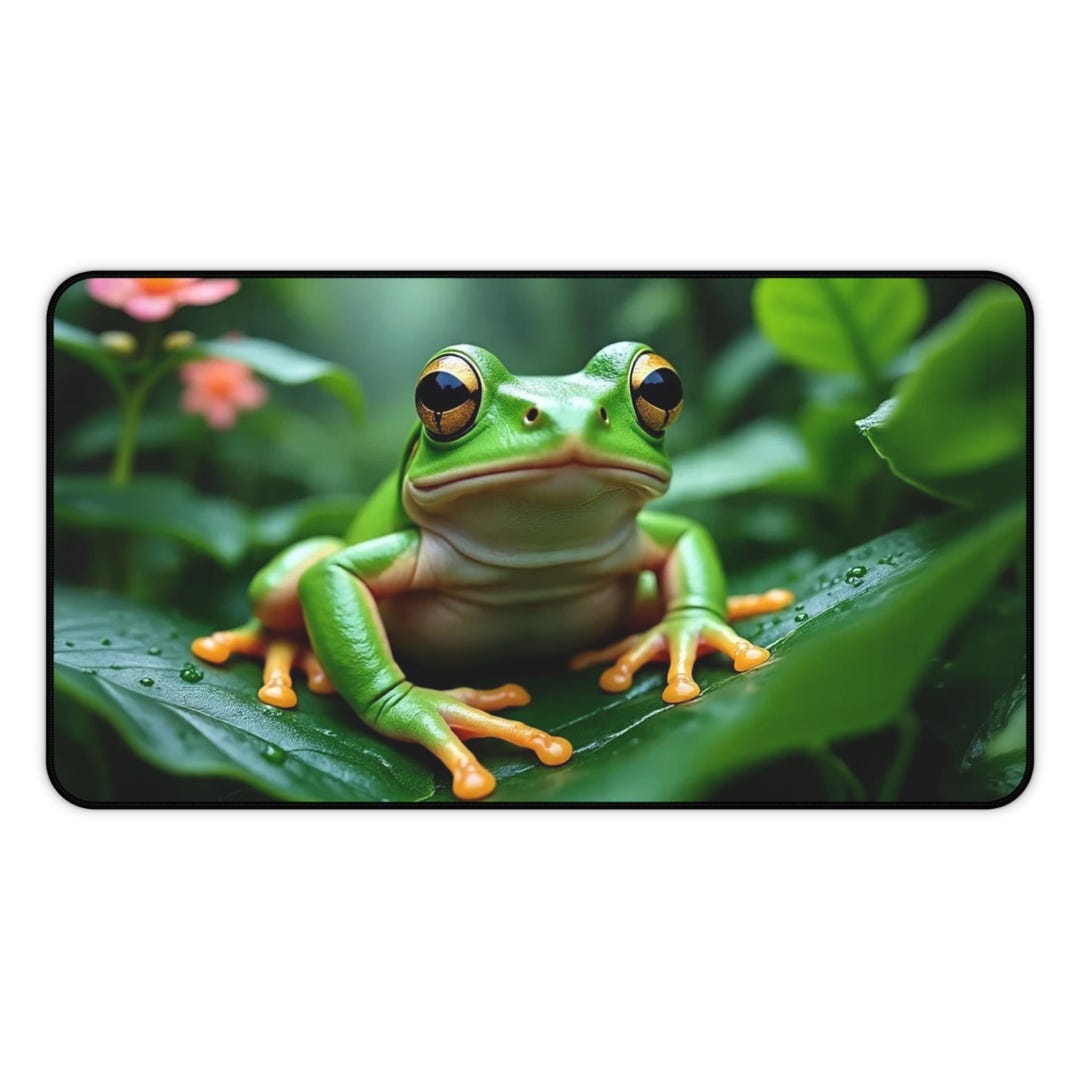 Vibrant Frog Desk Mat Frog Mouse Pad Frog Gaming Mat Frog Lover Gift ...