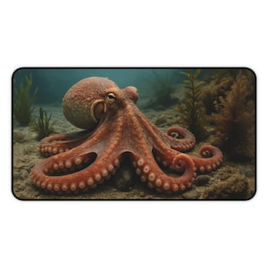 Ocean-Inspired Octopus Desk Mat Octopus Gaming Mat Octopus Mouse Pad Nautical Decor Gift for Sea Lovers Office Desk Top Accessory Laptop Pad