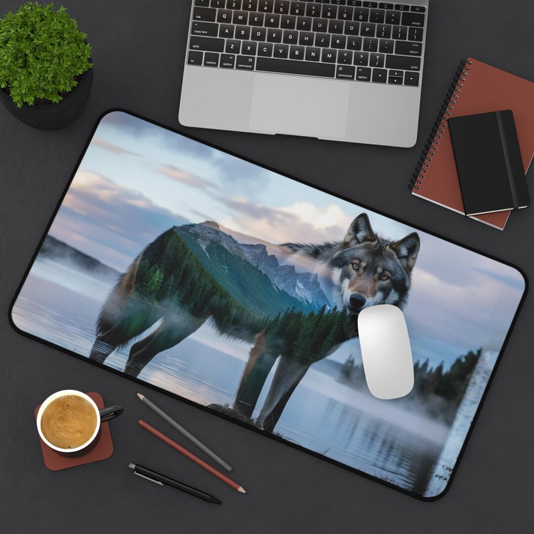 Wolf Desk Mat Wolf Mouse Pad Wolf Keyboard Desk Mat XL Mouse Pad Wolf ...