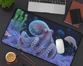 Oceanic Octopus Schreibtischmatte Oktopus Spielmatte Oktopus Maus Pad Oktopus Liebhaber Geschenk für Oktopus Liebhaber Ozean Liebhaber Geschenk erweiterte Maus Pad