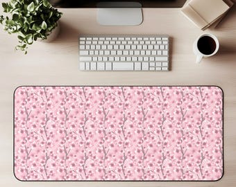 Rosa Kirschblüten-Muster Schreibtischmatte | Sakura Floral Maus Pad, Büro Dekor
