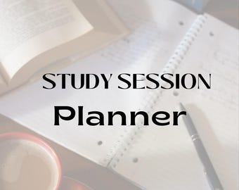 planificateur de session d'étude | Calendrier d'études imprimable et suivi de la concentration