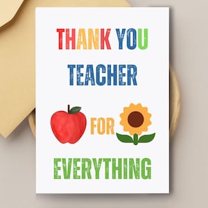 Thank you teacher gift card for appreciation | Daycare staff, Preschool Educator & ECE Appreciation Card | Instant Download, Printable