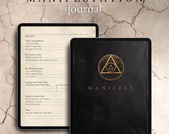 Digital Manifestation Journal, Vision Board, Affirmations (PDF)