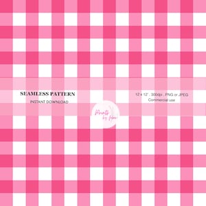 Pink Gingham Seamless Pattern: Digital Paper for Scrapbooking (PNG Download)
