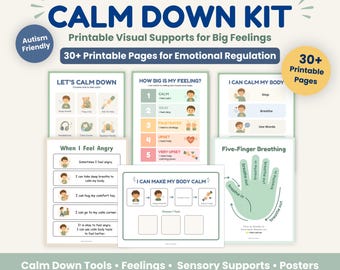Calm Down Corner Kit for Toddlers, Emotional Regulation Tools, Calm Corner Printable, Digital Download