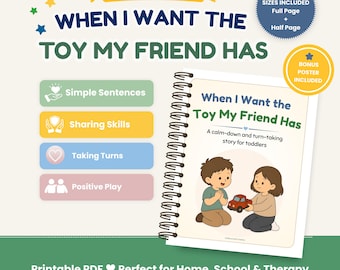 Toddler Sharing Social Story: Visual Turn-Taking Book + Sharing Poster (Digital Download)