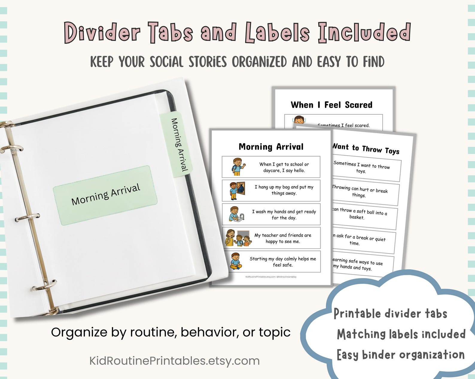 Autism Social Stories Bundle for Toddlers, Printable Visual Supports ...