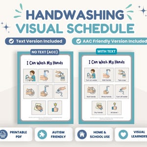 Handwashing Visual Chart Printable for Toddlers, Step by Step Hygiene Routine, Digital Download