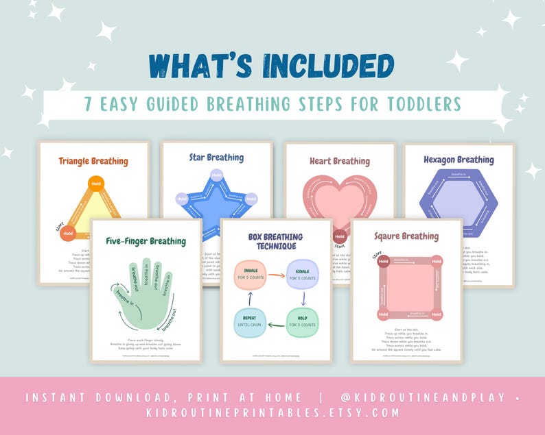 Calm Down Breathing Charts Printable, Coping Skills for Kids - Etsy