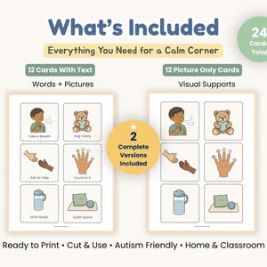 Calm Down Choice Cards, Autism Support Printable, Toddler Calm Corner PDF image 2