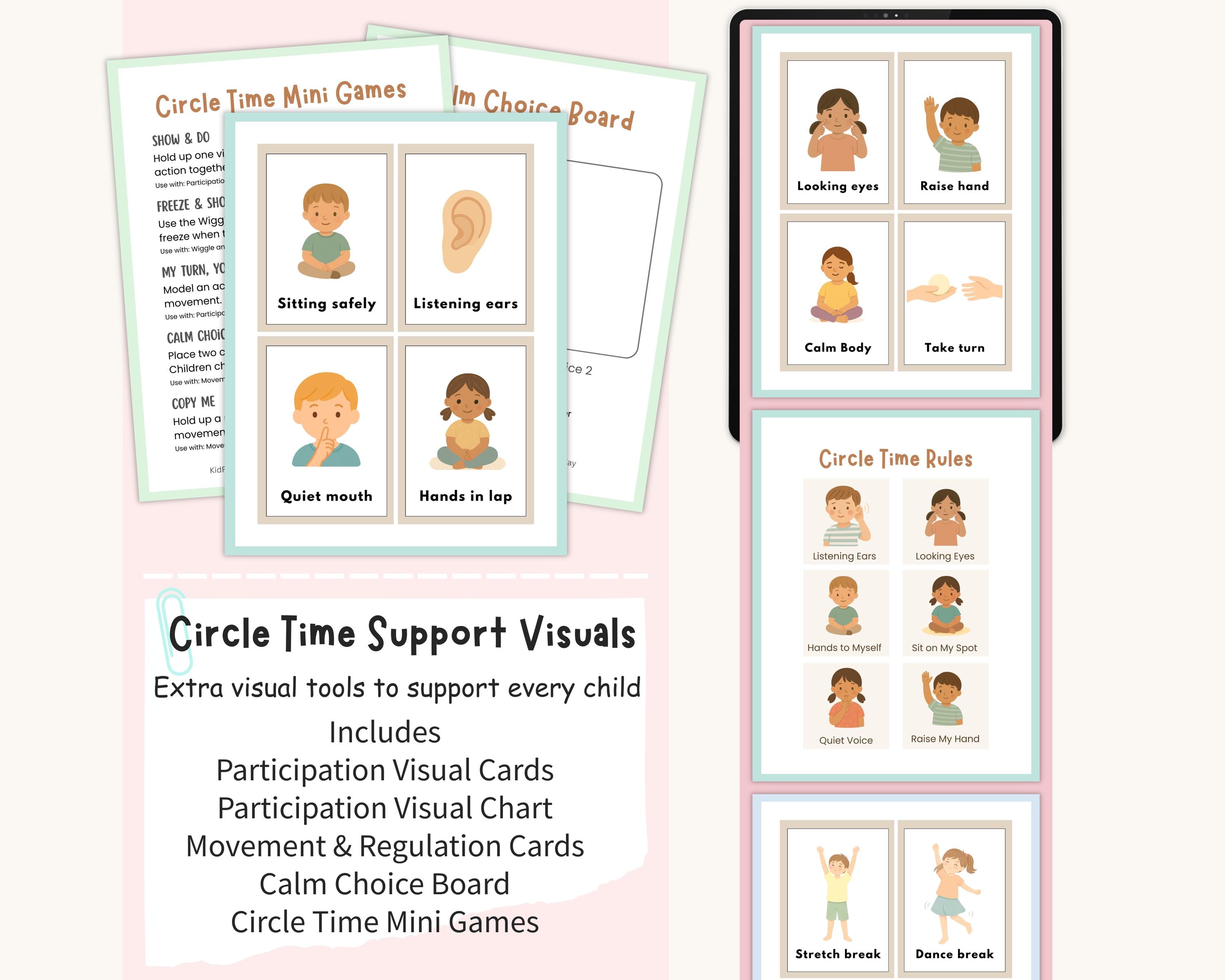 Circle Time Bundle for Preschool & Daycare, Visual Schedule Activities ...