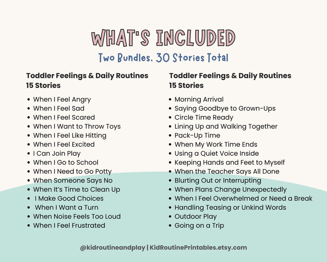 Autism Social Stories Bundle for Toddlers, Printable Visual Supports ...