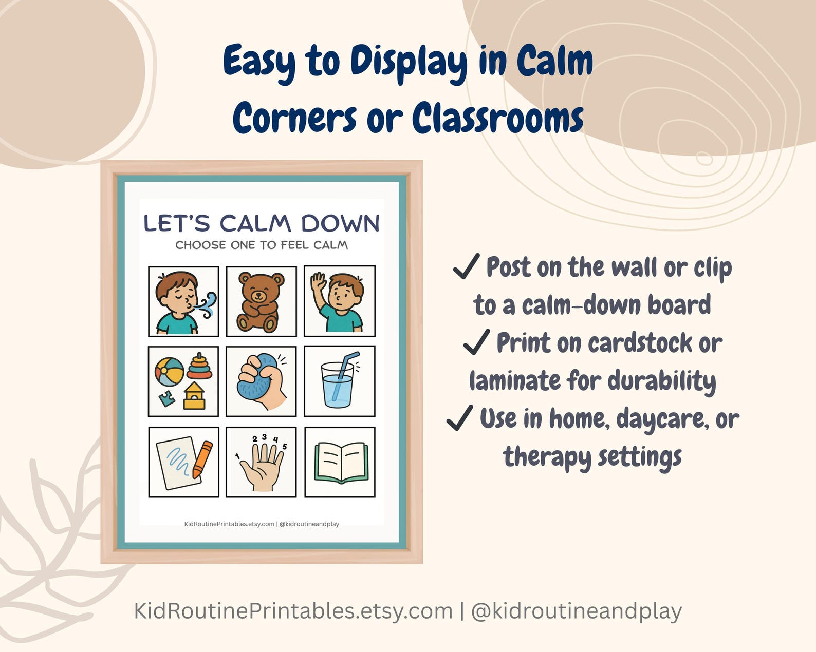Calm Down Charts for Toddlers, Autism Calm Corner Visuals, Emotion ...