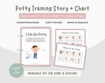Girl Potty Training Social Story Printable, Autism Toilet Routine Chart, Digital Download